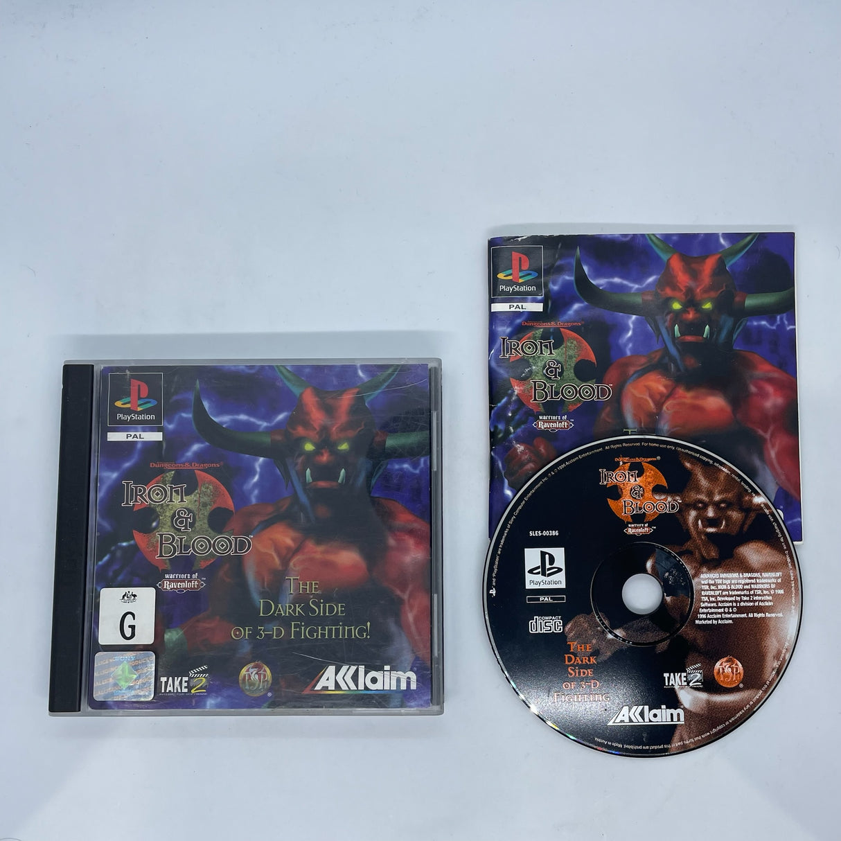 Advanced Dungeons and Dragons Iron & Blood PS1 Playstation 1 Game + Manual PAL