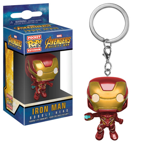 Marvel Avengers Infinity War Iron Man Bobble Head Pocket Pop Vinyl Figure Keychain