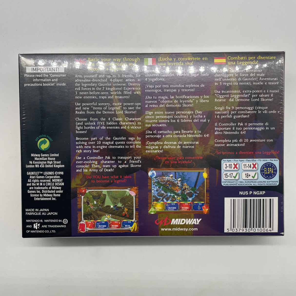 Gauntlet Legends Nintendo 64 N64 Brand New Sealed Boxed Complete