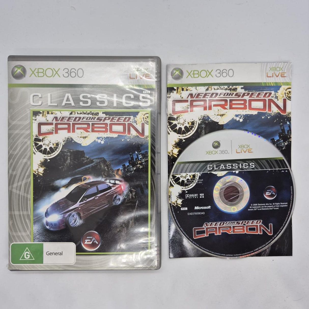 Need For Speed Carbon Xbox 360 Game + Manual PAL