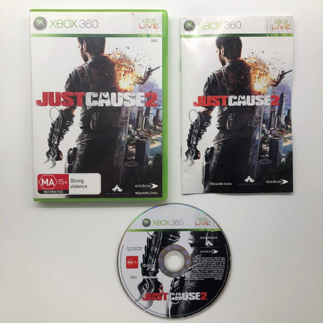 Just Cause 2 II Xbox 360 Game + Manual PAL 06n3 - Trippy Trades 