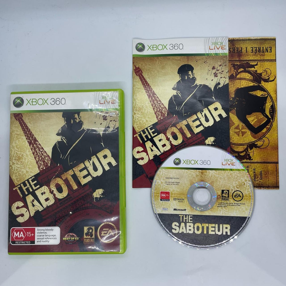 The Saboteur Xbox 360 Game + Manual PAL