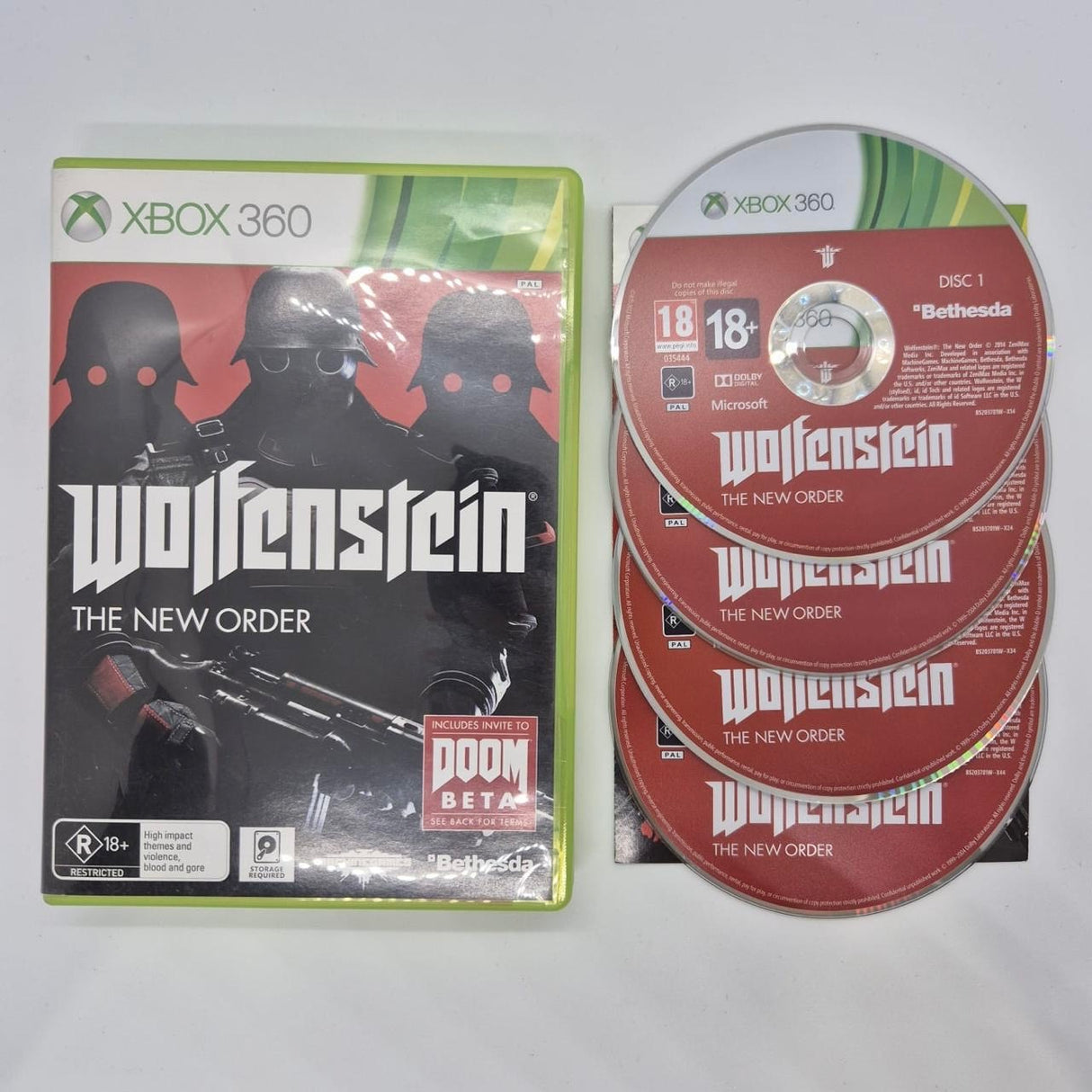 Wolfenstein The New Order Xbox 360 Game + Manual PAL