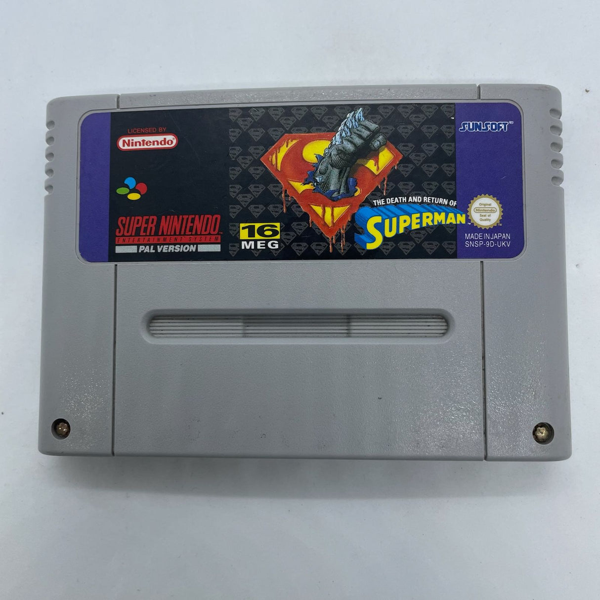 The Death and Return of Superman Super Nintendo SNES Game Cartridge PAL