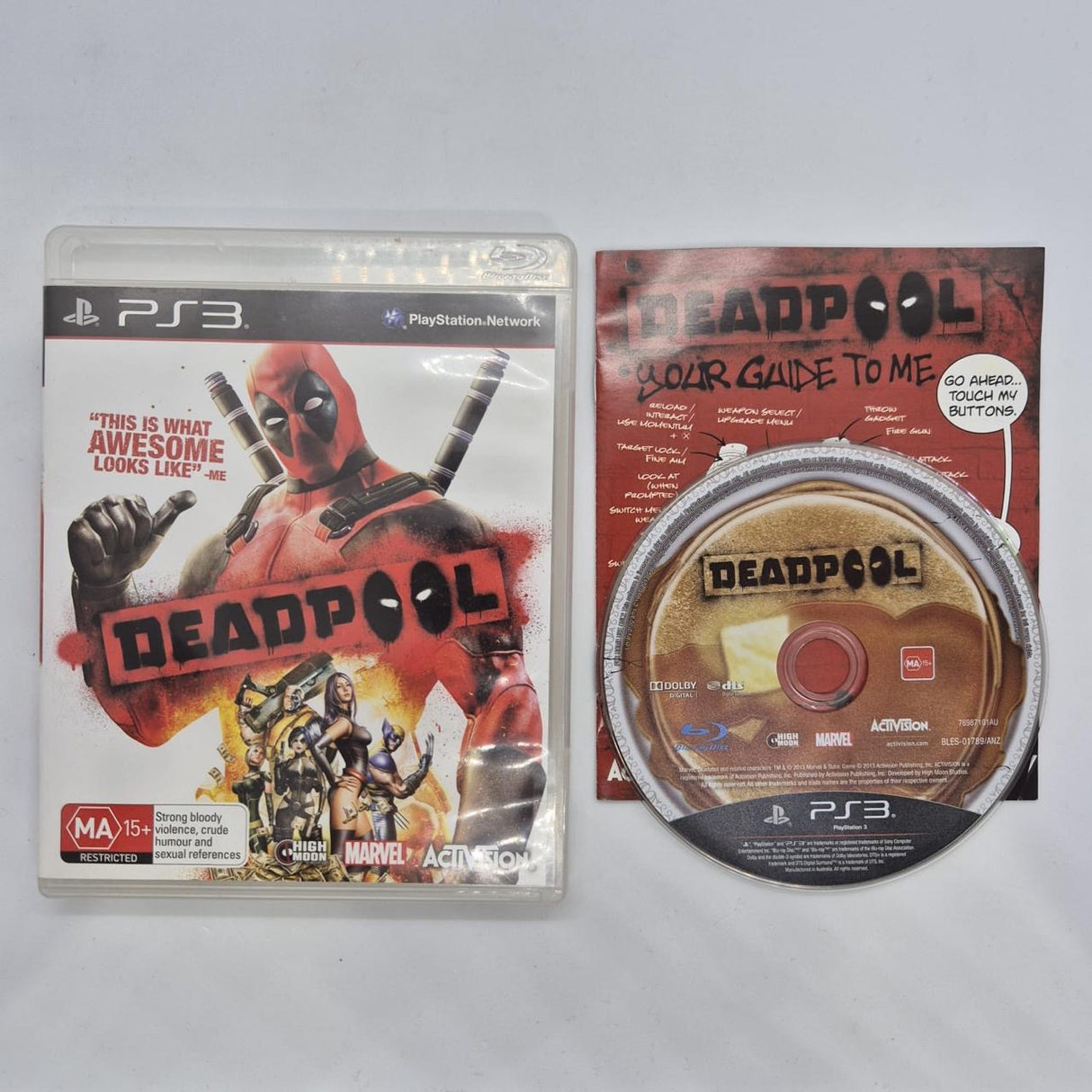 Marvel DeadPool PS3 Playstation 3 Game + Manual