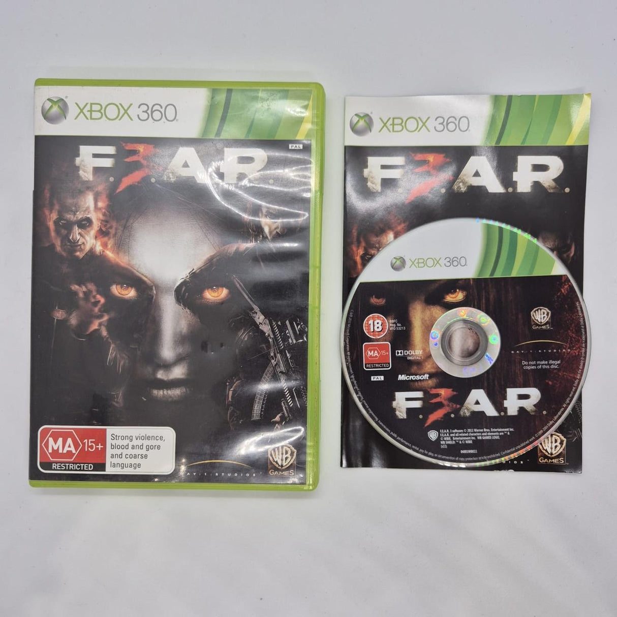 F3AR Fear 3 Xbox 360 Game + Manual PAL