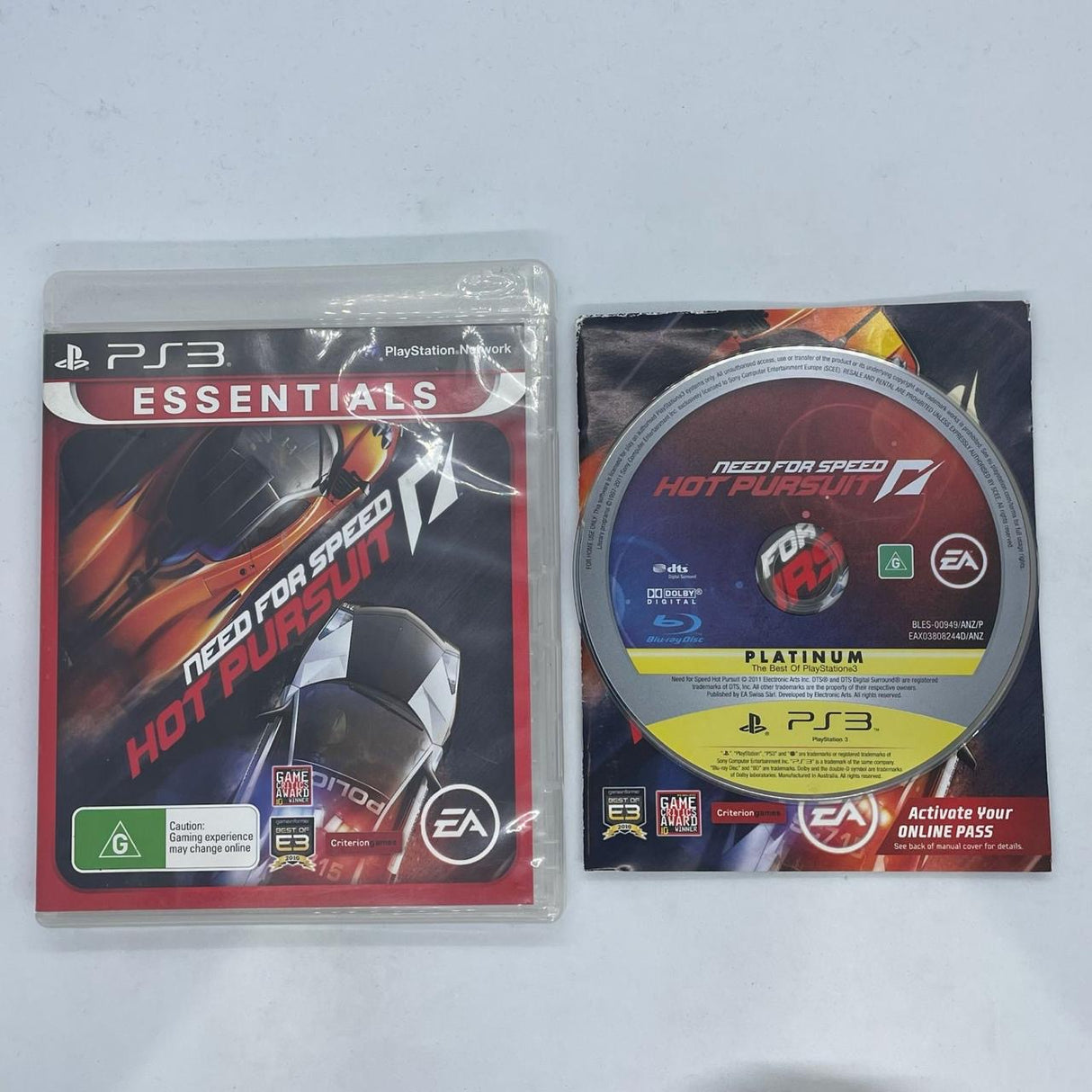 Need For Speed Hot Pursuit Playstation 3 PS3 Game + Manual