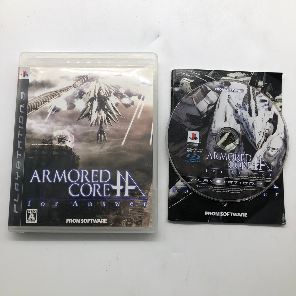 Armored Core FA For Answer PS3 Playstation 3 Game + Manual