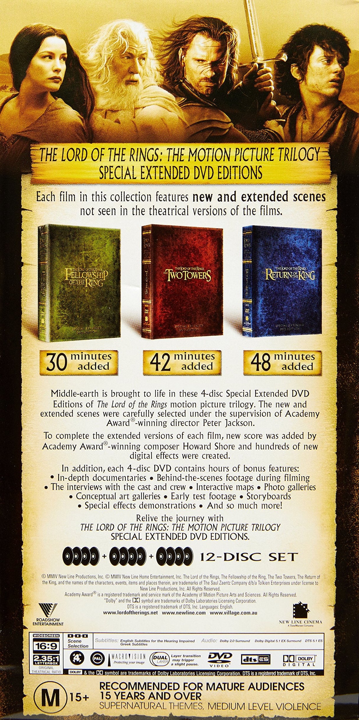 The Lord of the Rings Extended Trilogy Pack DVD