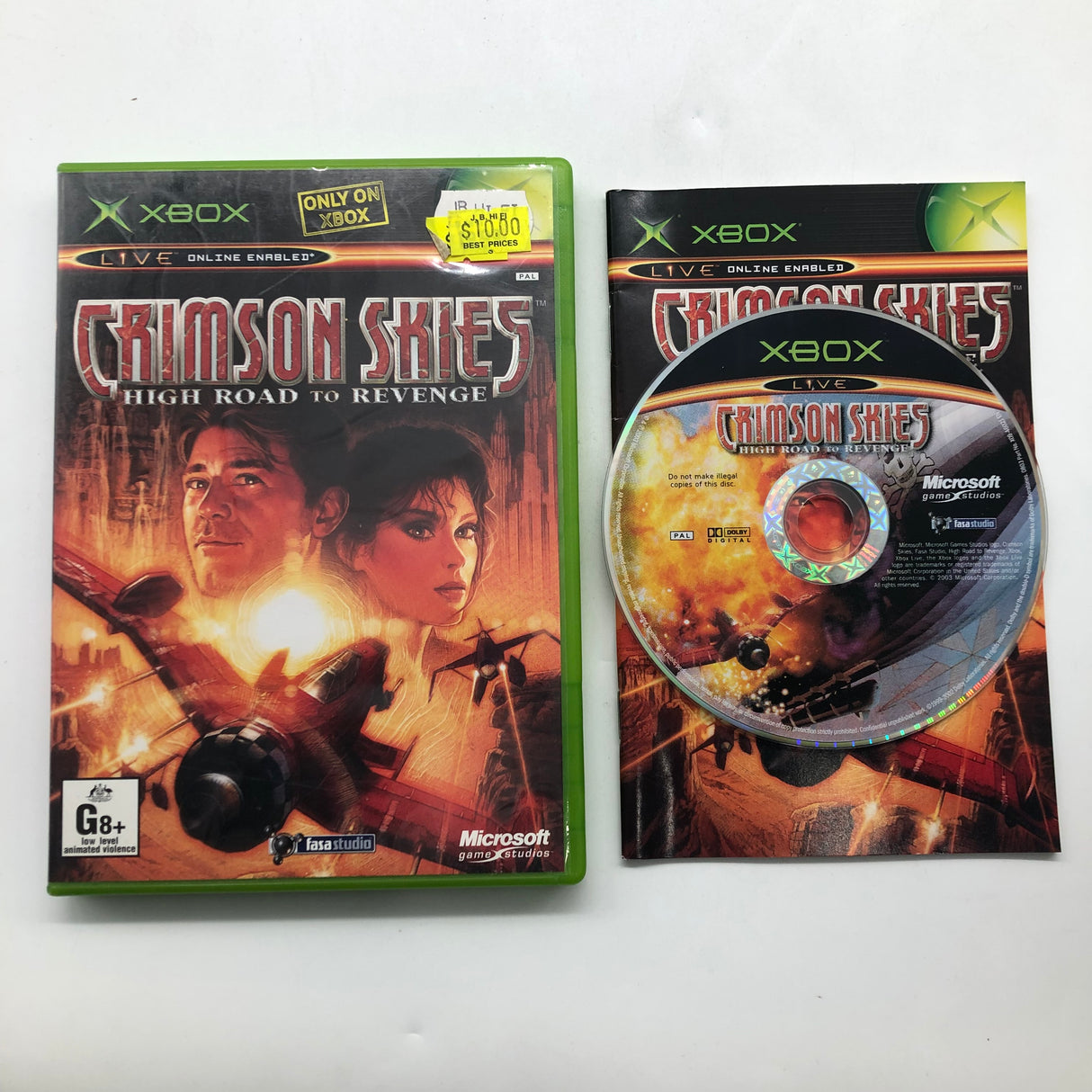 Crimson Skies Xbox Original Game + Manual PAL