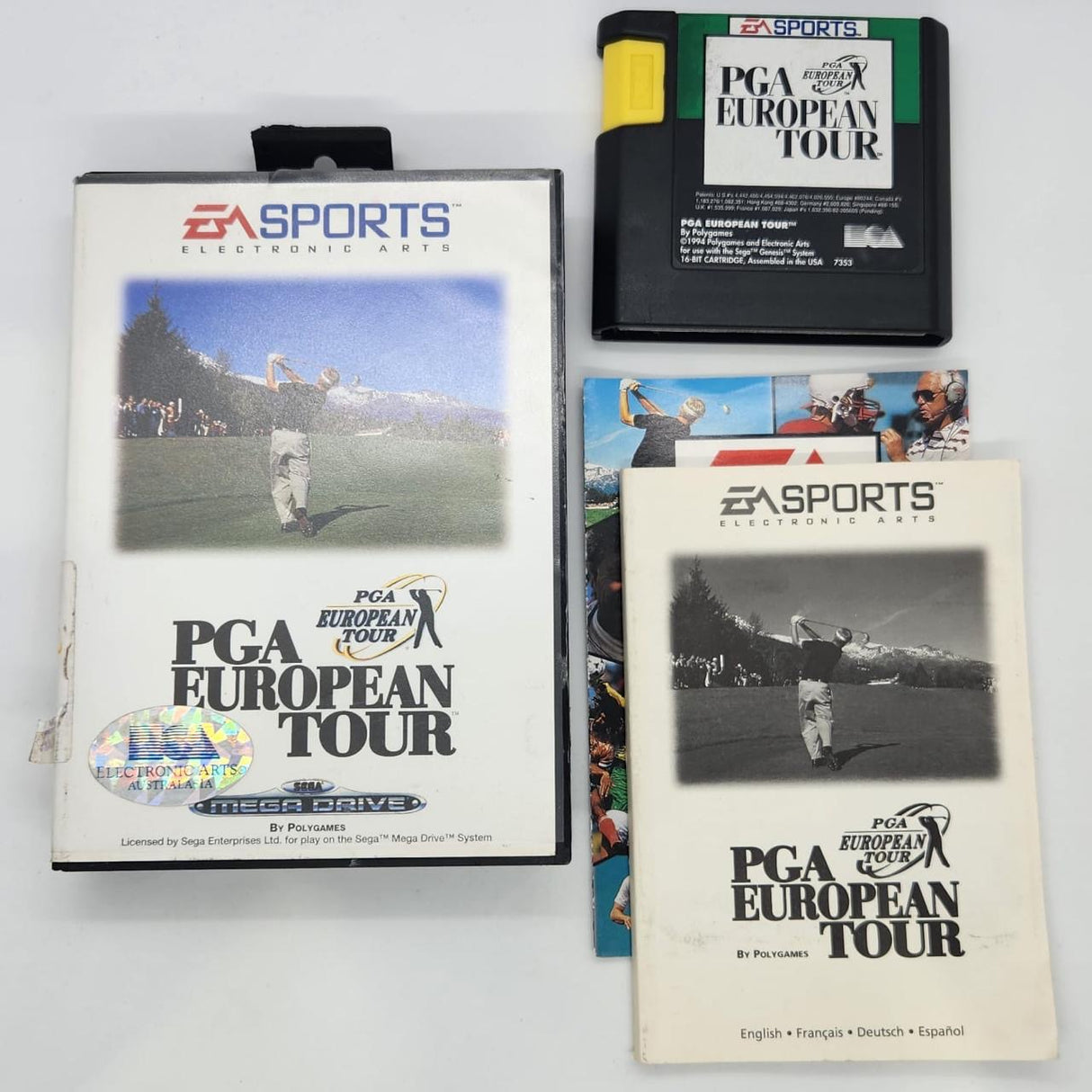 EA Sports PGA European Tour Sega Mega Drive Game + Manual PAL