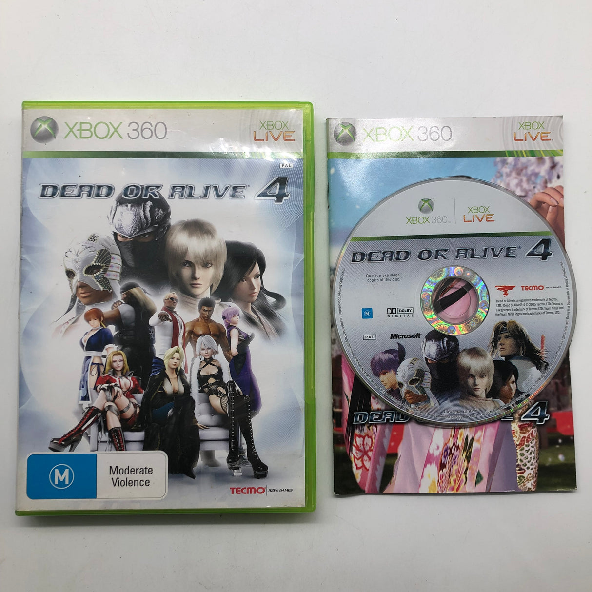 Dead or Alive 4 Xbox 360 Game + Manual PAL 25AU4