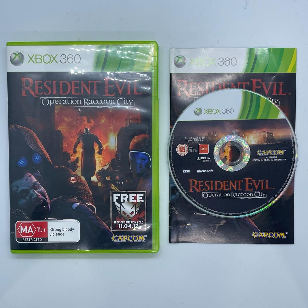 Resident Evil Operation Raccoon City Xbox 360 Game + Manual PAL