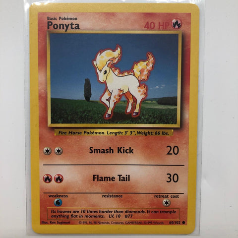Ponyta Pokemon Card 60/102 Base Set 28A4