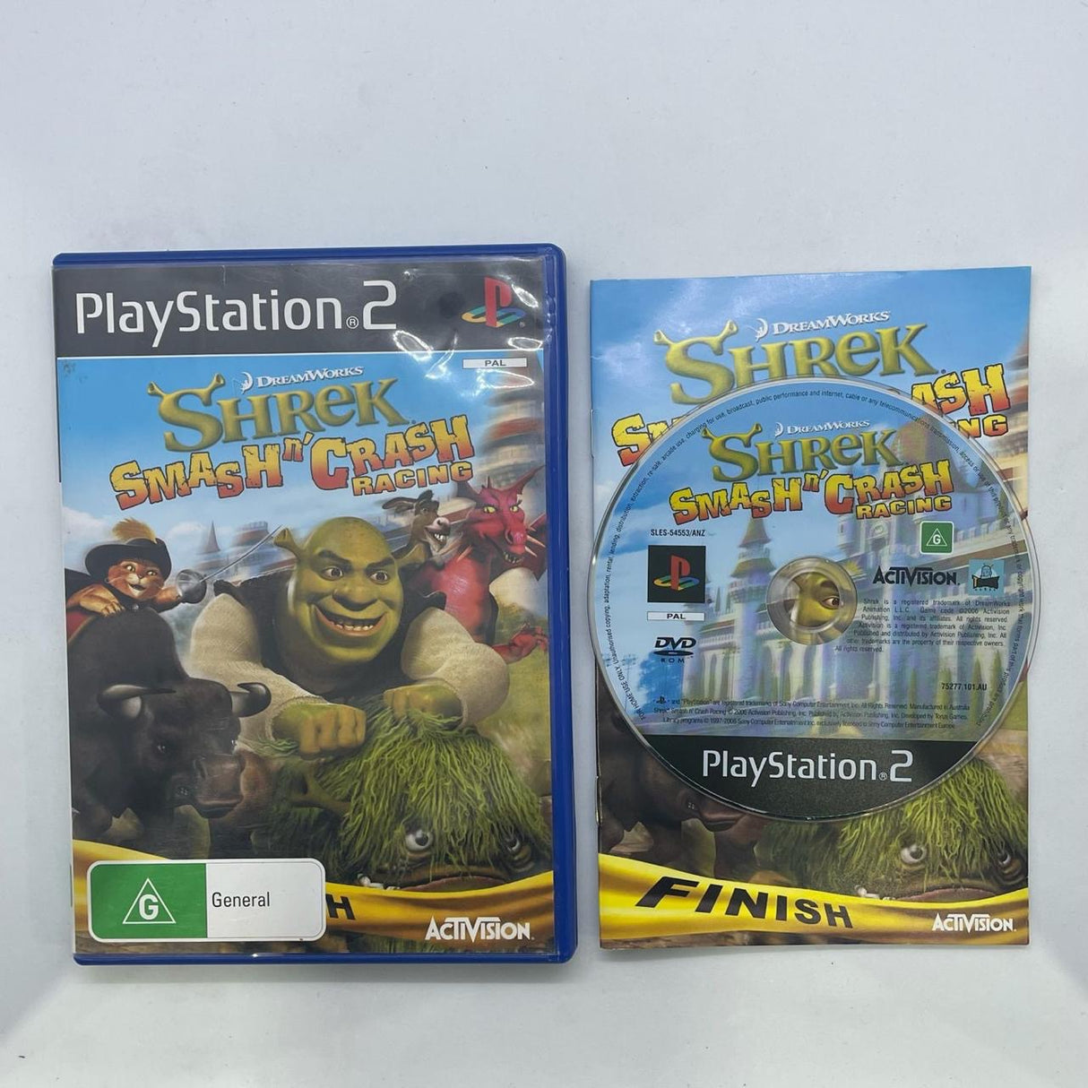 Shrek Smash N Crash Racing PS2 Playstation 2 Game + Manual PAL