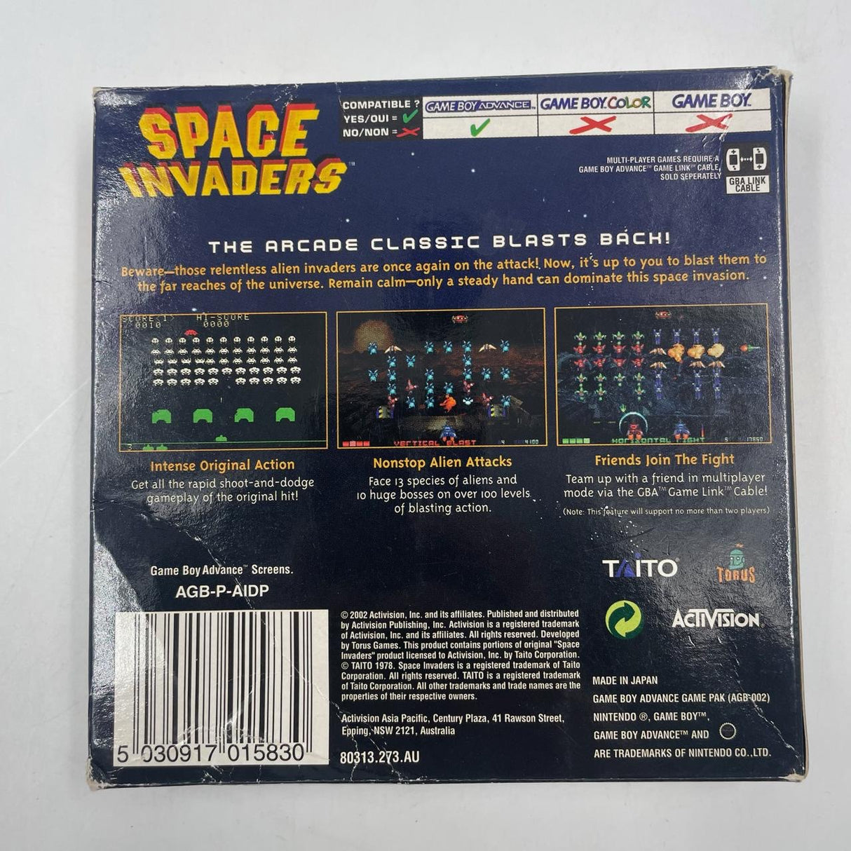 Space Invaders Nintendo Gameboy Advance GBA Game Boxed