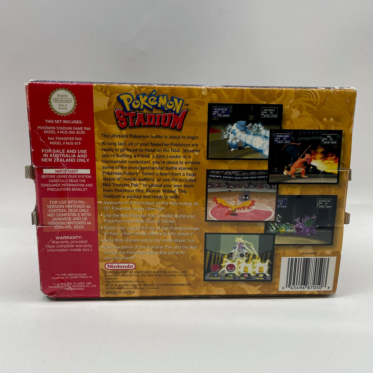 Pokemon Stadium Nintendo 64 N64 Game With Transfer Pak Boxed PAL