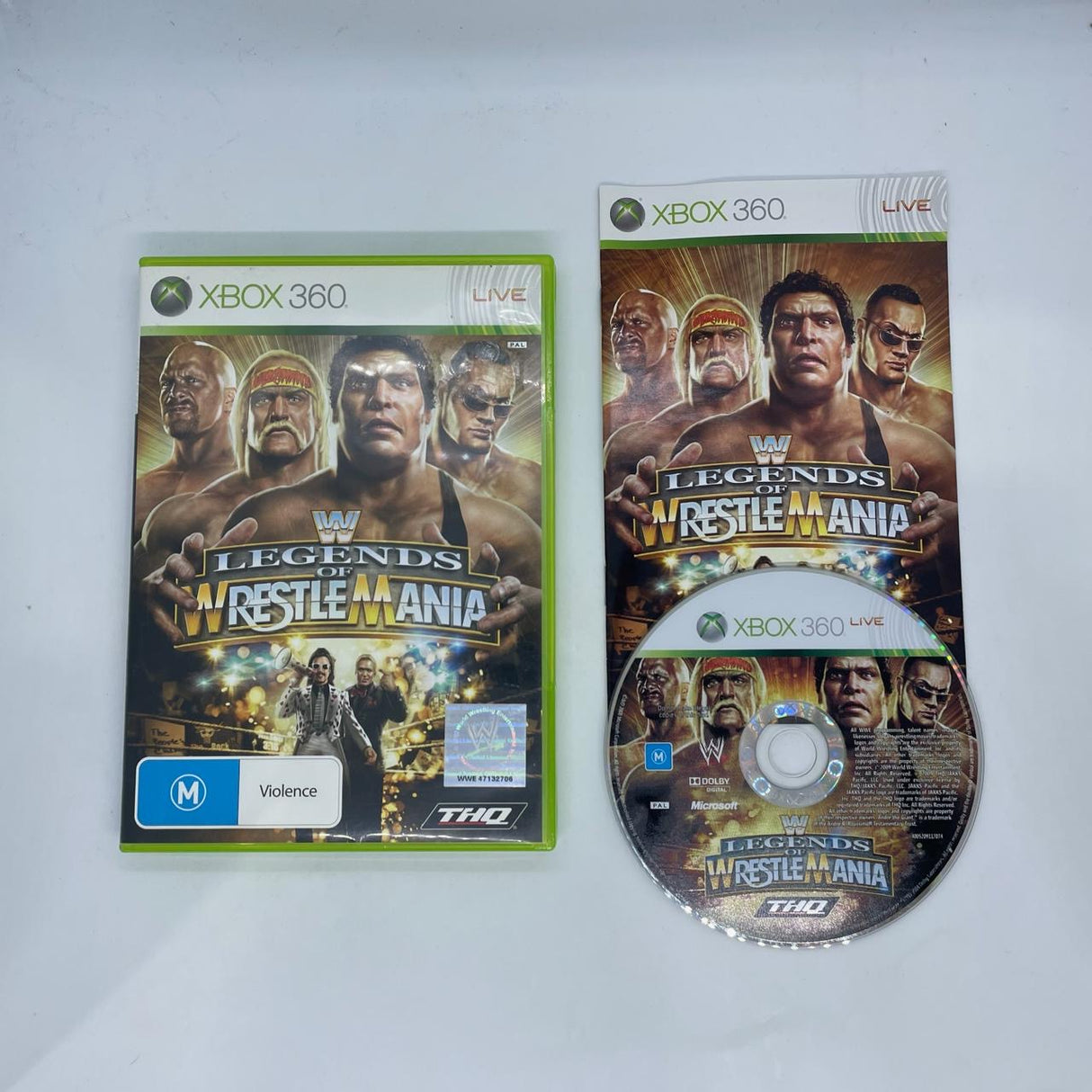 WWE Legends of Wrestlemania Xbox 360 Game + Manual PAL