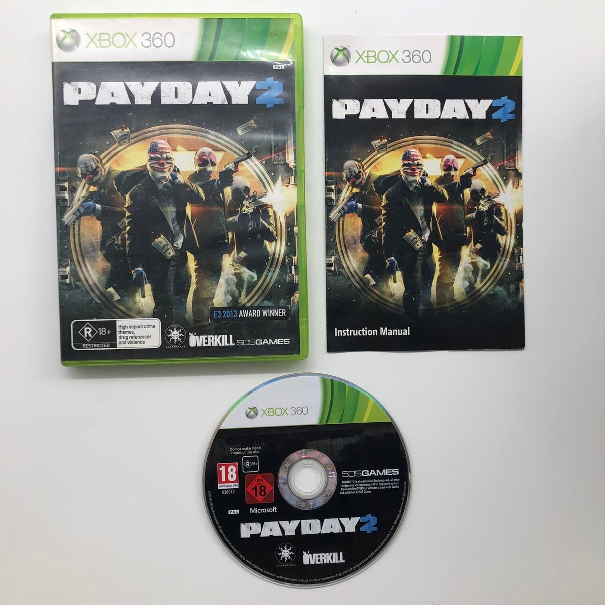 Payday 2 Xbox 360 Game + Manual PAL 28A4 - Trippy Trades 