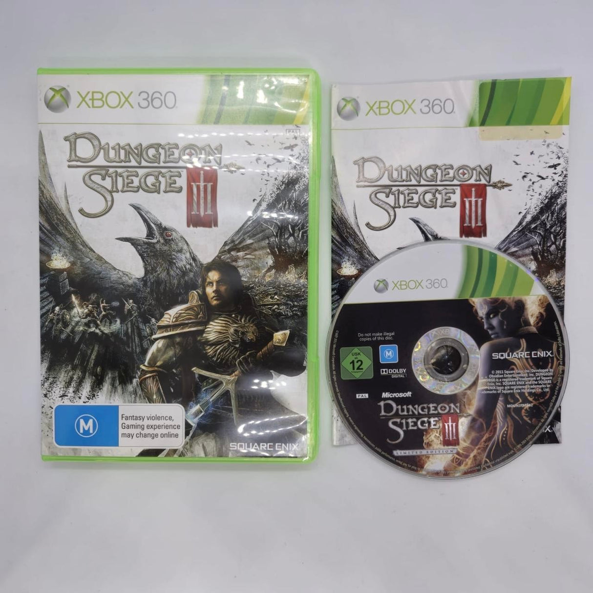 Dungeon Siege 3 III Xbox 360 Game + Manual PAL