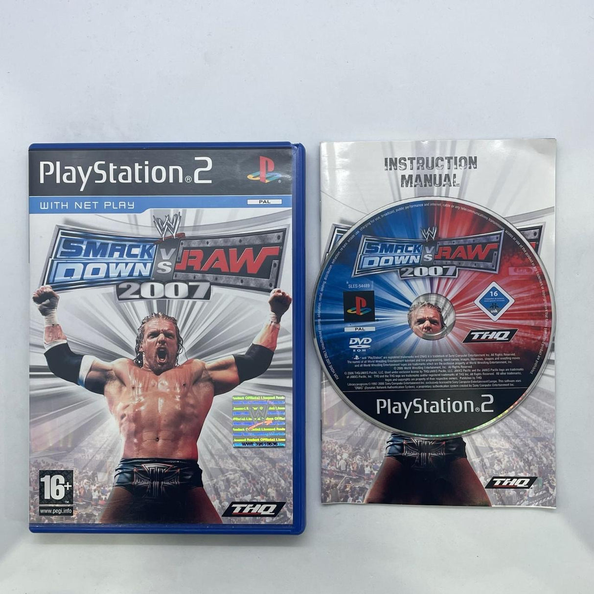 WWE SmackDown Vs RAW 2007 PS2 Playstation 2 Game + Manual PAL