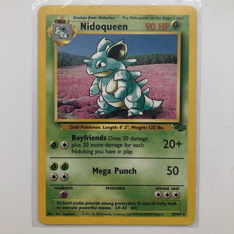 Nidoqueen Pokemon Card 23/64 Jungle Set 28A4