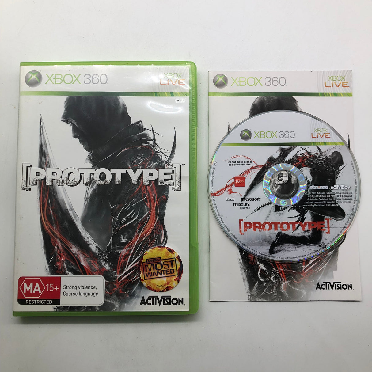 Prototype Xbox 360 Game + Manual PAL 25AU4