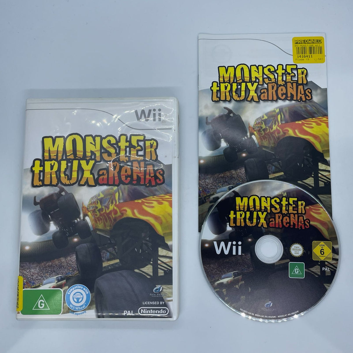 Monster Trux Arenas Nintendo Wii Game + Manual PAL