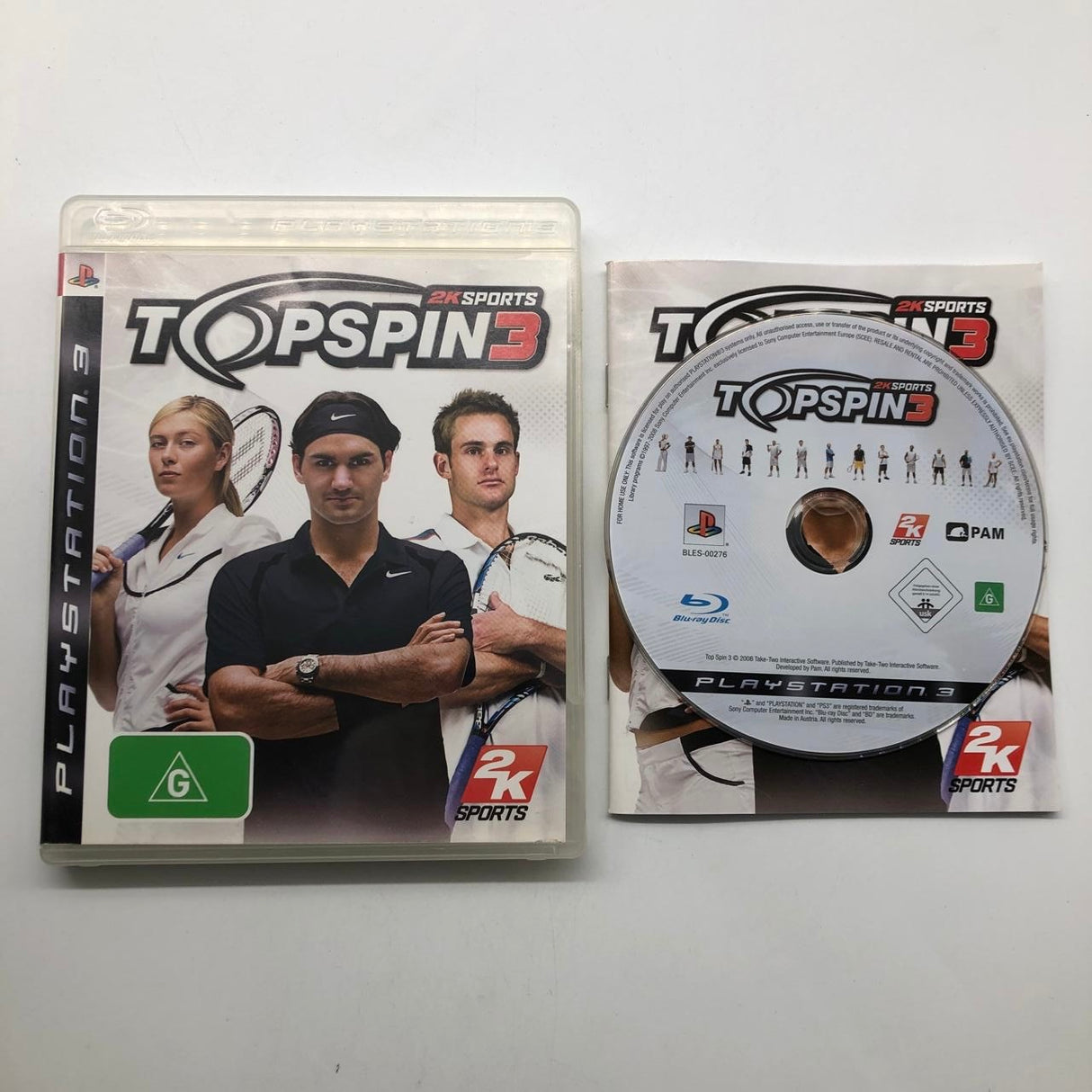 Top Spin 3 PS3 Playstation 3 Game + Manual PAL 25AU4