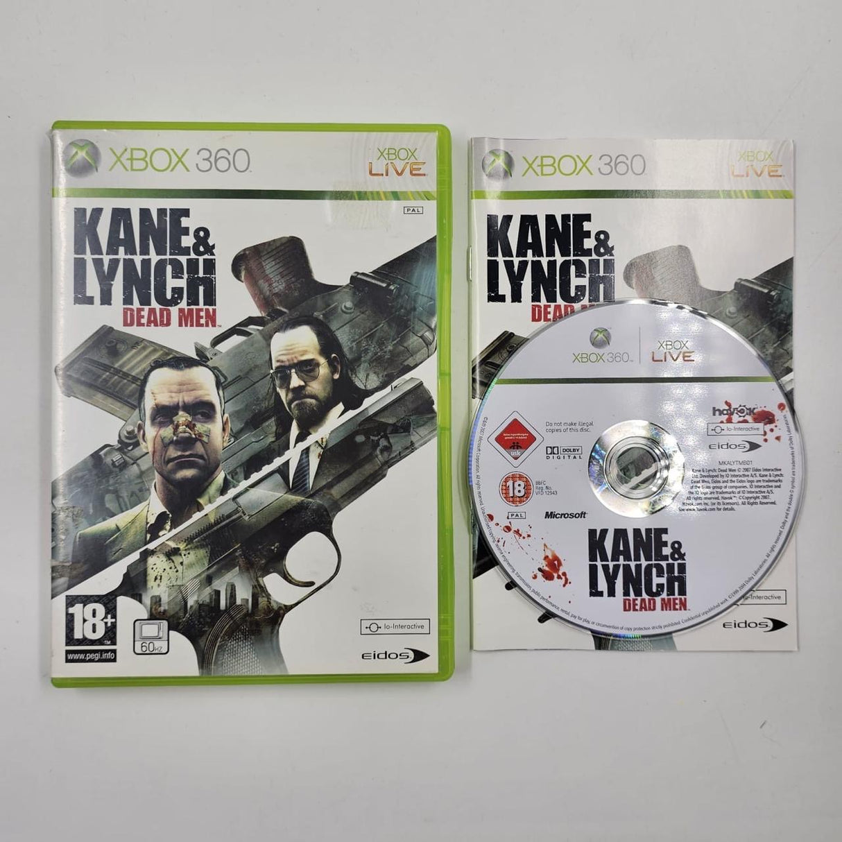 Kane & Lynch Dead Men Xbox 360 Game + Manual PAL 16JE4 - Trippy Trades 