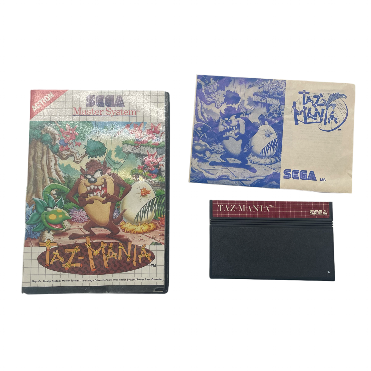 Taz-Mania Sega Master System Game + Manual PAL