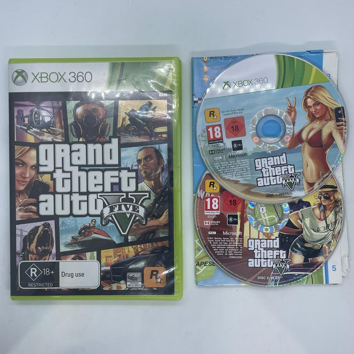 Grand Theft Auto V Five GTA Xbox 360 Game + Manual PAL