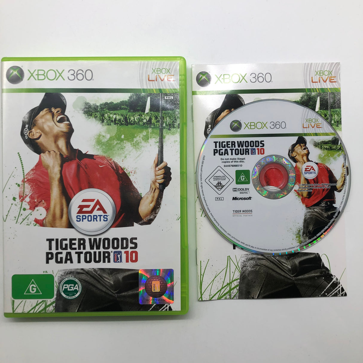 Tiger Woods PGA Tour 10 Xbox 360 Game + Manual PAL