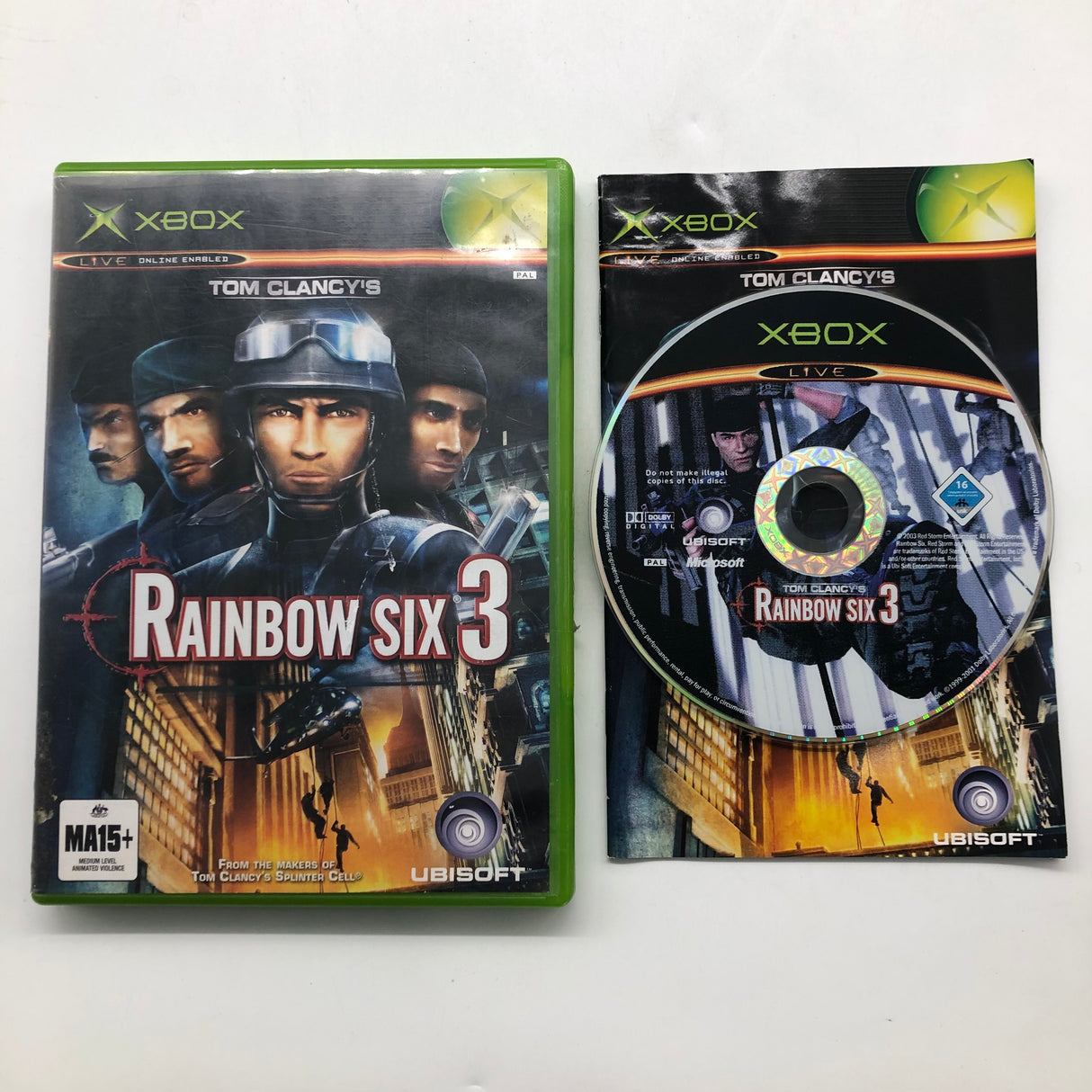 Tom Clancy's Rainbow Six 3 Xbox Original Game + Manual PAL