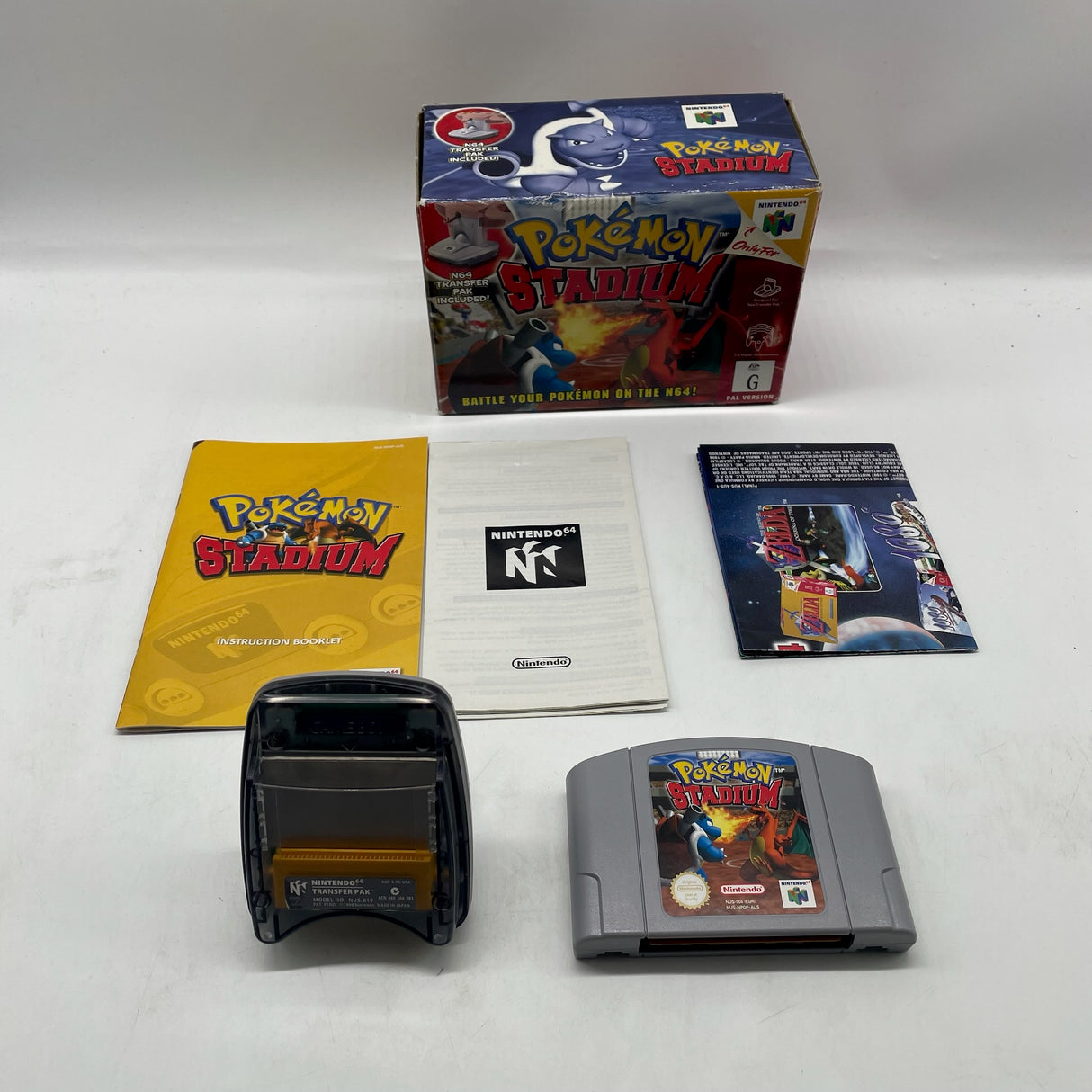 Pokemon Stadium Nintendo 64 N64 Game With Transfer Pak Boxed PAL