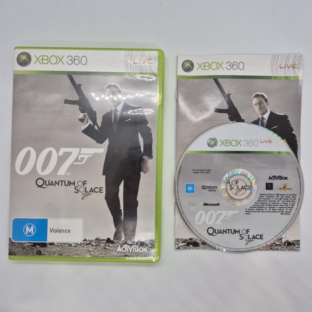 007 Quantum of Solace Xbox 360 Game + Manual PAL