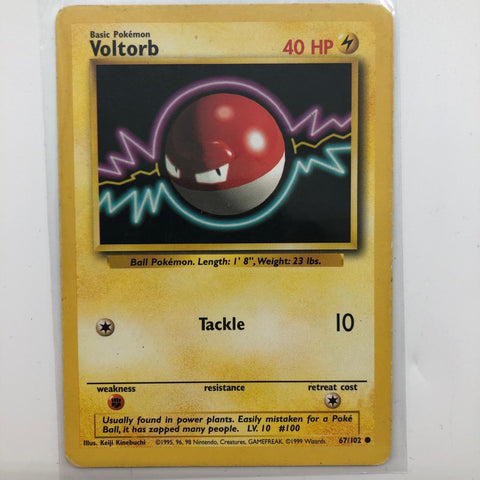Voltorb Pokemon Card 67/102 Base Set 28A4