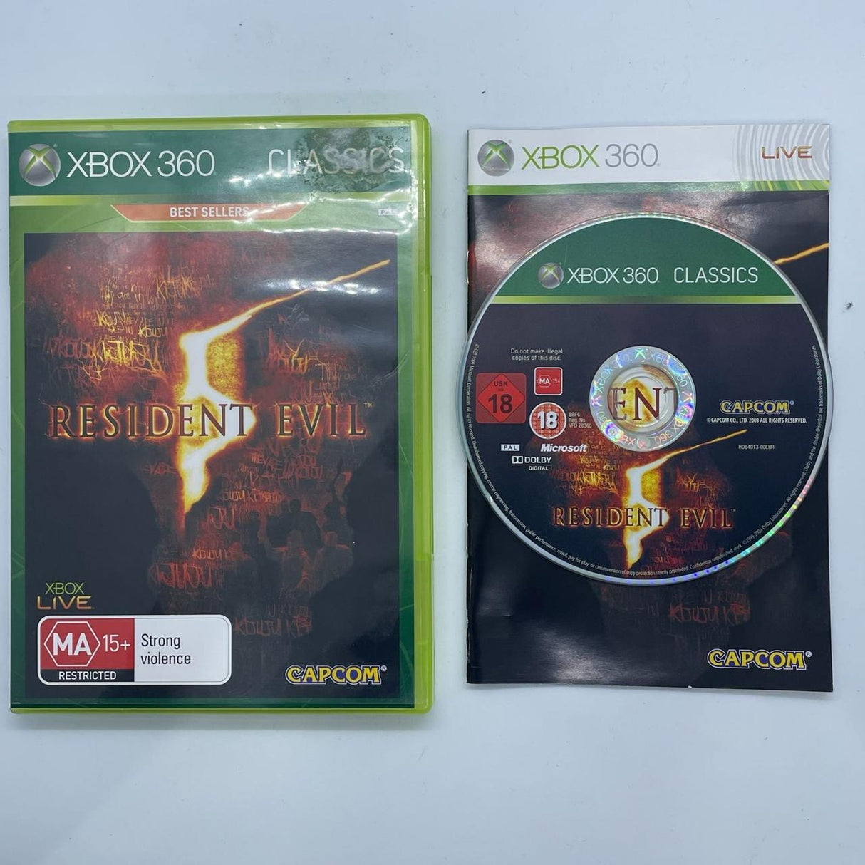 Resident Evil 5 Xbox 360 Game + Manual PAL