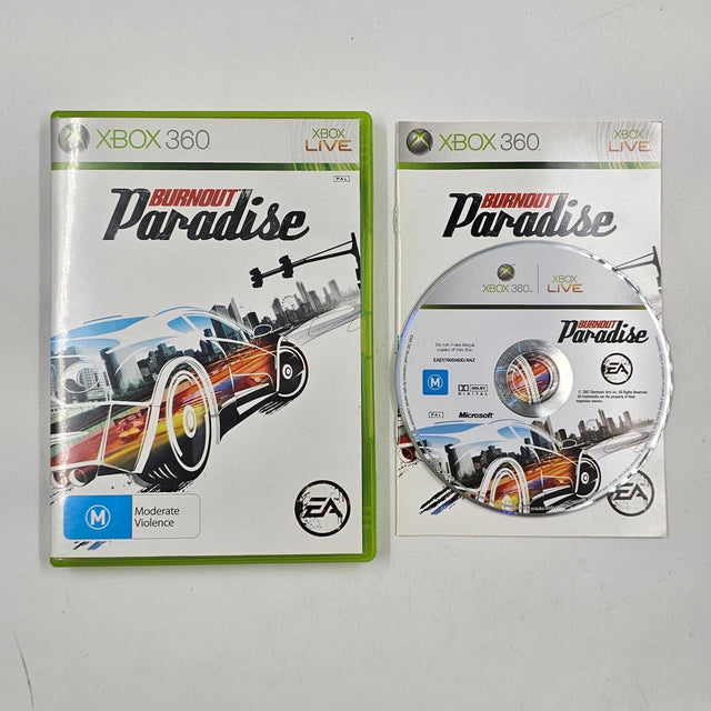 Burnout Paradise Xbox 360 Game + Manual PAL 16JE4 - Trippy Trades 