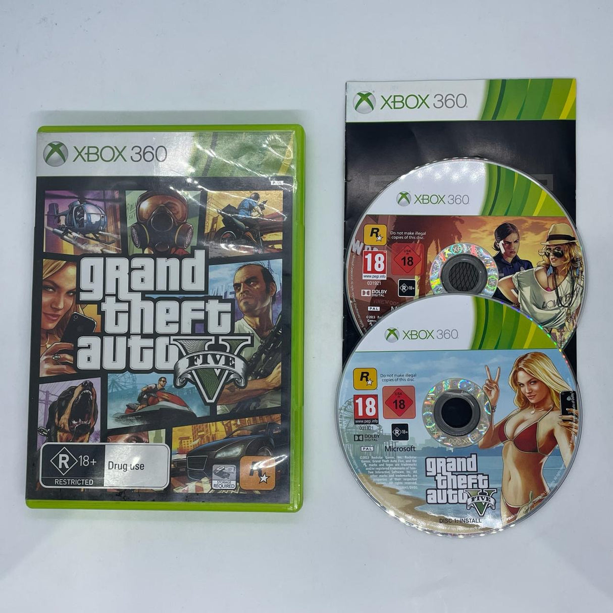 Grand Theft Auto V Five GTA Xbox 360 Game + Manual PAL