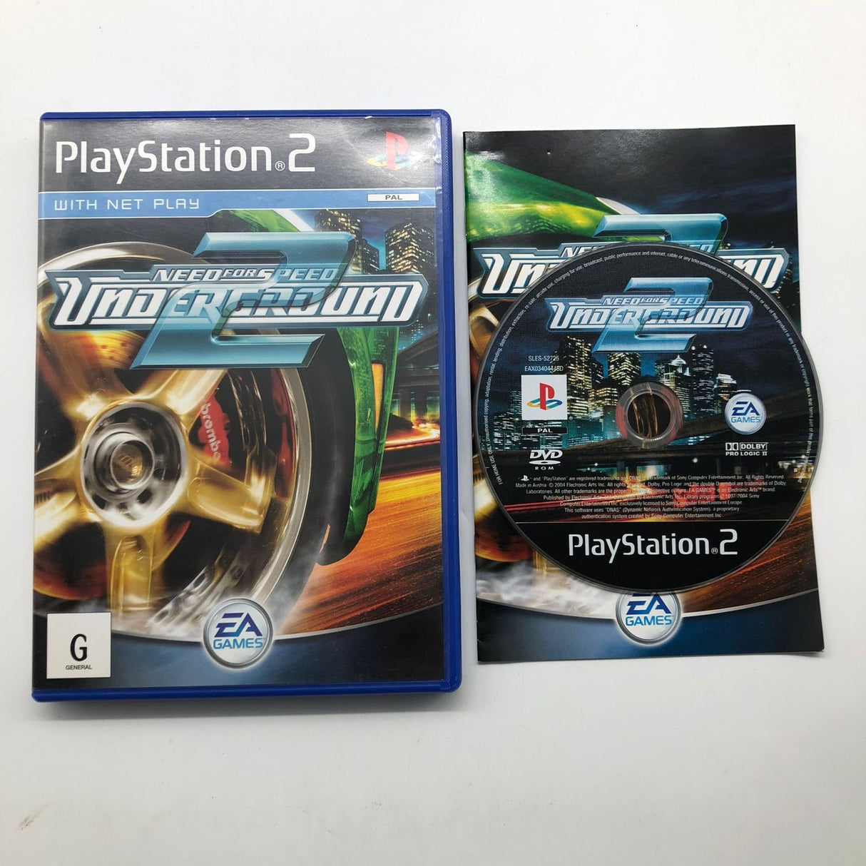 Need For Speed Underground 2 PS2 Playstation 2 Game + Manual PAL 25AU4