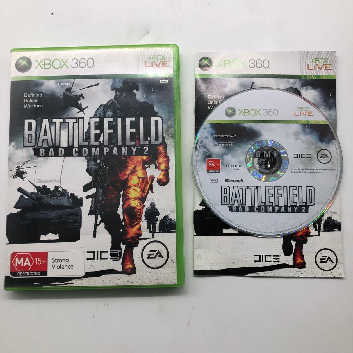 Battlefield Bad Company 2 Xbox 360 Game + Manual PAL