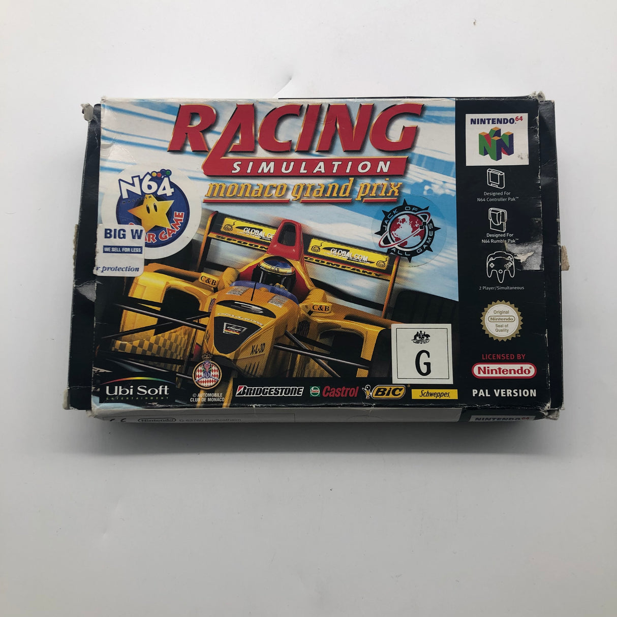 Racing simulation Monaco Grand Prix Nintendo 64 N64 Game Boxed Complete PAL 28A4 - Trippy Trades 