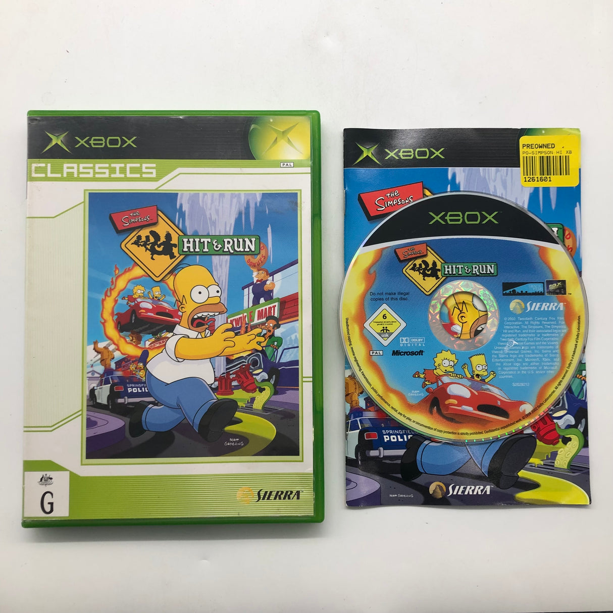 The Simpsons Hit & Run Xbox Original Game + Manual PAL