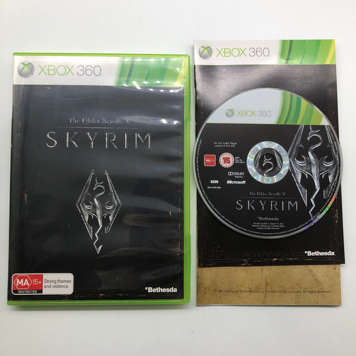 The Elder Scrolls V Skyrim Xbox 360 Game + Manual PAL 25AU4