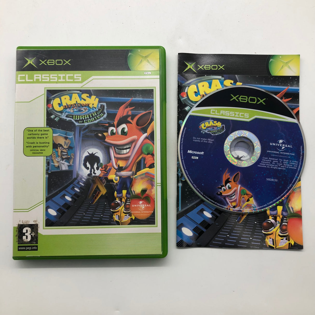 Crash Bandicoot The Wrath of Cortex Xbox Original Game + Manual PAL