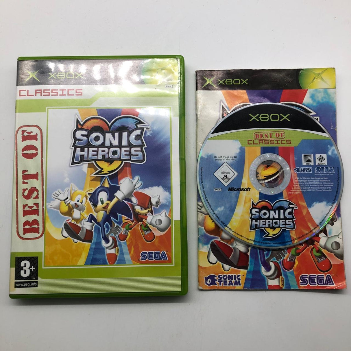 Sonic Heroes Xbox Original Game + Manual PAL 25AU4