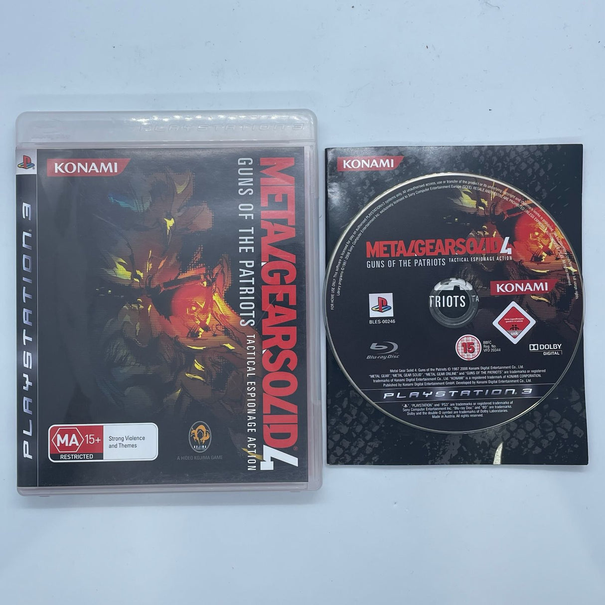 Metal Gear Solid 4 Guns Of The Patriots PS3 Playstation 3 Game + Manual