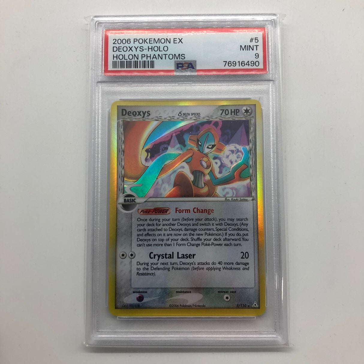 Deoxys Pokemon Card 5/110 Phantoms Holo Graded PSA 9