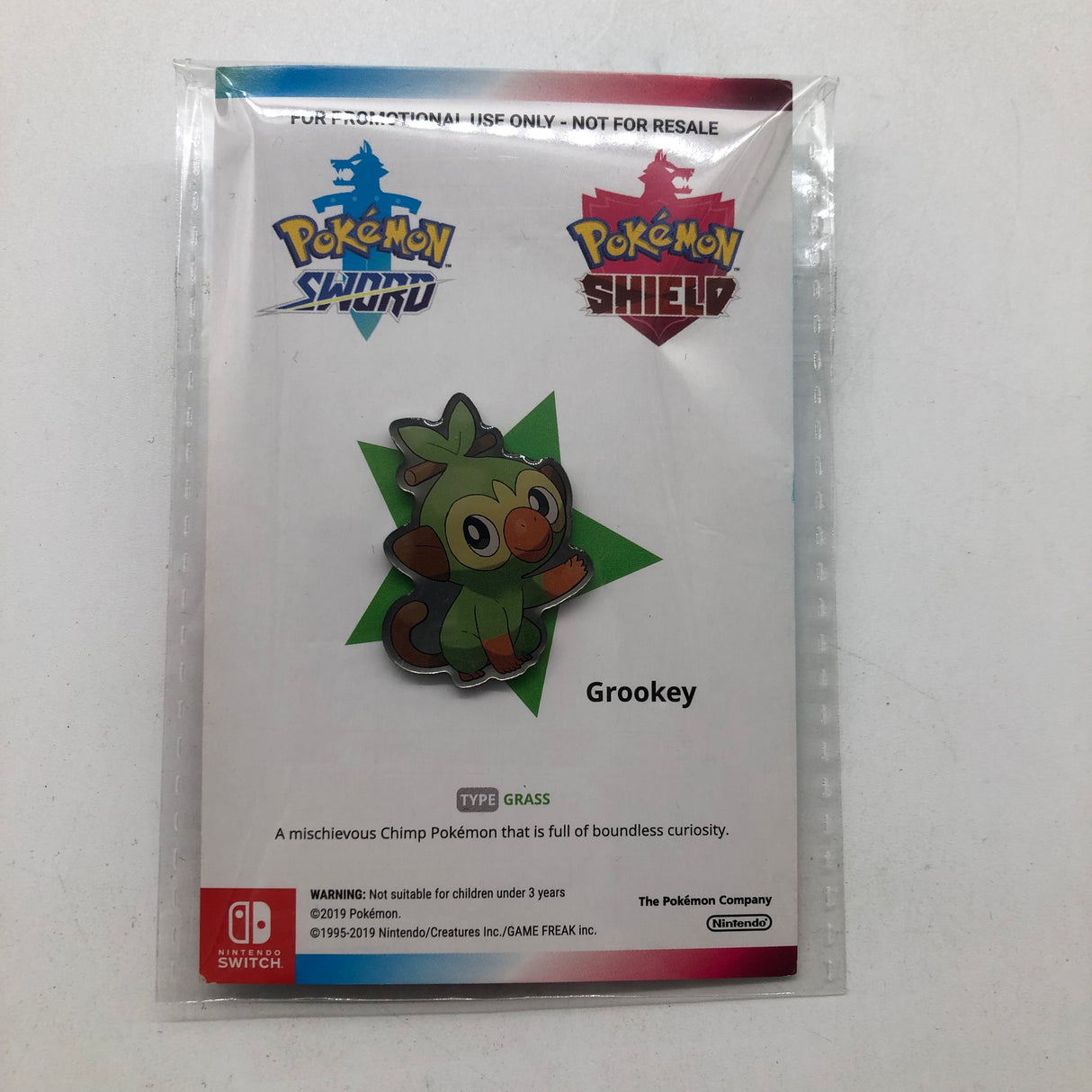 Pokemon Sword & Shield Grookey Pin Accessory 25AU4